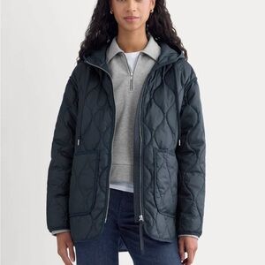 Everlane ReNew Quilted Hooded Liner Navy